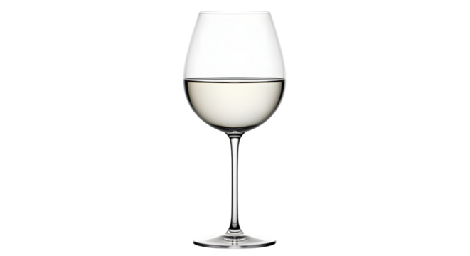 Elegance embodied by a crisp white wine in crystal clear glass presentation