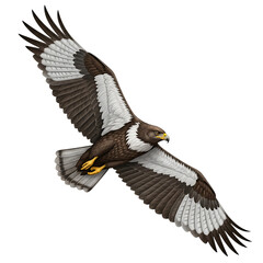 Obraz premium Majestic avian predator soars, its formidable wings cutting through the silent