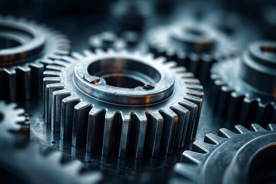 Multiple gears with metal texture