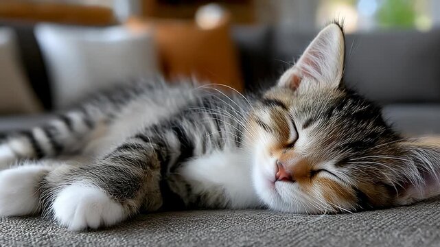 Kitten naps peacefully