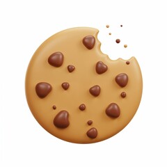 Fototapeta premium Delightful Bite: An artistic rendition of a chocolate chip cookie with a charming missing bite. The perfect treat.