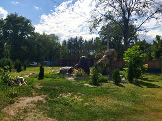 Scenic outdoor garden with rock formations in daylight