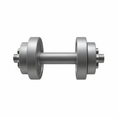 Fototapeta premium Iron Dumbbell: A close-up studio shot of a sleek, metallic dumbbell, a symbol of strength and fitness, against a clean backdrop. This image perfectly embodies the essence of exercise.