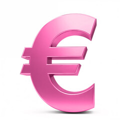Obraz premium Pink Euro Symbol: A vibrant, three-dimensional rendering of the Euro currency symbol in a cheerful pink hue, symbolizing financial concepts in a creative manner.