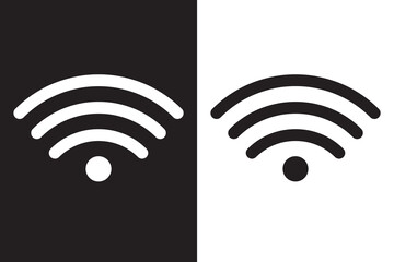WIFI Signal Icon Minimal Black and White Vector. 