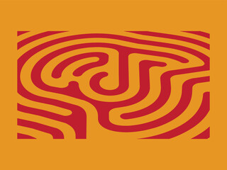 Abstract Red and Orange Line Art Design