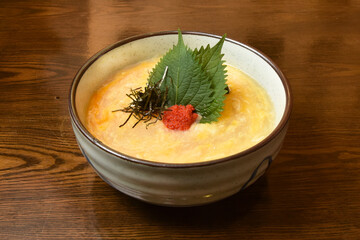 明太子の卵とじうどん（温かいうどん）
