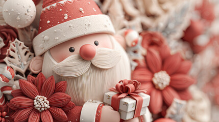 Naklejka premium 3d render of a santa claus with presents