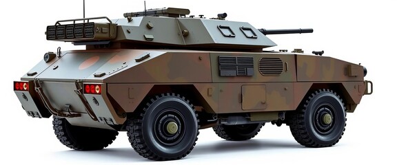Obraz premium Light armored vehicle, Belarusian design, isolated on white, operational, engineering