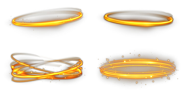 Golden sparkle ring. Vector shining circle frame with glitter dust, glowing halo aura and bright light particles. Luxury gold glowing border isolated on transparent background for design use.