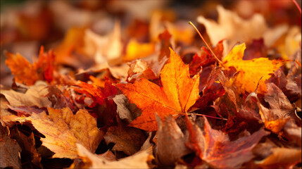 Obraz premium autumn leaves fallen in the ground