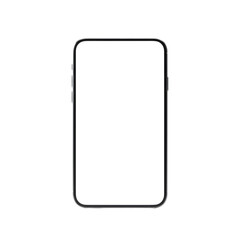 Isolated Smartphone Illustration With White Screen on Black Background