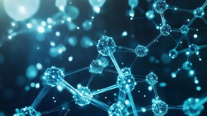 Abstract molecules structure forming complex connections in digital space - Powered by Adobe