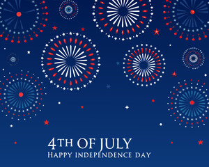 Colorful fireworks display celebrating fourth of july independence day