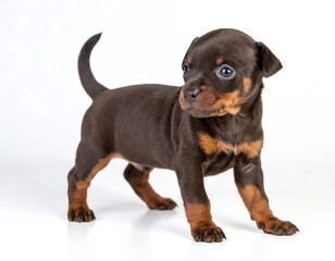 Adorable puppy, standing, curious expression