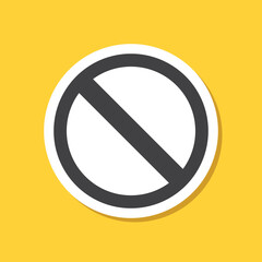 Stop sticker icon in flat style. Warning symbol vector illustration on isolated background. Do not enter sign business concept.