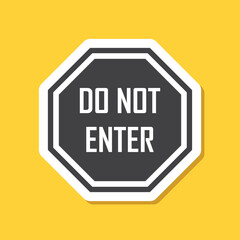 Stop sticker icon in flat style. Warning symbol vector illustration on isolated background. Do not enter sign business concept.