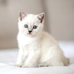 Adorable white kitten