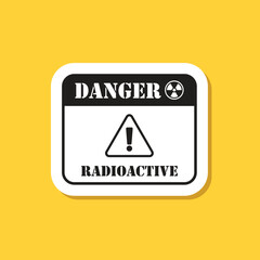 Radioactive material sticker icon in flat style. Radiation danger vector illustration on isolated background. Caution sign business concept.