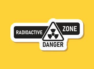 Radioactive material sticker icon in flat style. Radiation danger vector illustration on isolated background. Caution sign business concept.