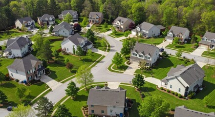Residential Neighborhood Houses Trees Landscape
