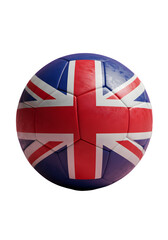 Isolated Soccer Ball With United Kingdom Flag Photo On Transparent Background