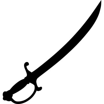 Black silhouette of talwar sword