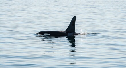 Fototapeta premium Orca swimming in ocean