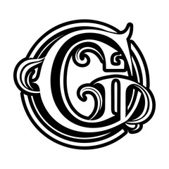 Modern g monogram in filled style