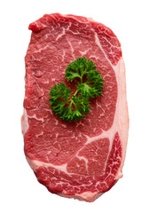 Isolated Steak With Parsley On Transparent Background Realistic Photo