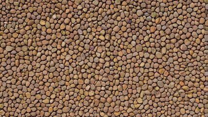 Fototapeta premium Top-down desert pavement of small stones, natural mosaic texture, warm neutrals, wide negative space for design