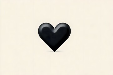 Fototapeta premium Black heart against white background.