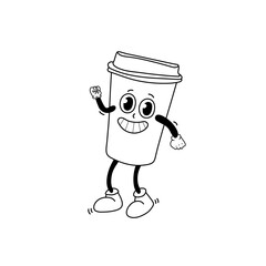 funny cartoon cup coffee