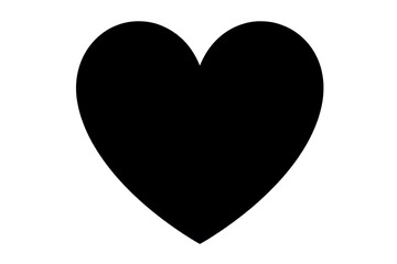 Heart in black against white background