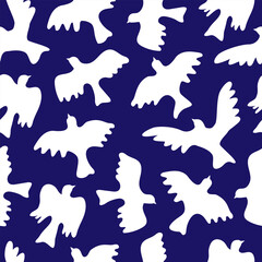 Seamless pattern with bird silhouettes.