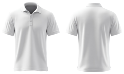 Blank white polo shirt, front and back views (3)
