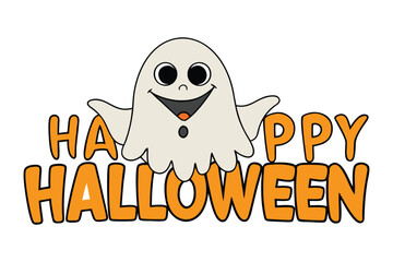 Happy Halloween Typography Vector Design
