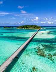 Aerial view of a bridge connecting islands