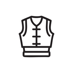 Obraz premium A line drawing of a life vest with straps and buckles.