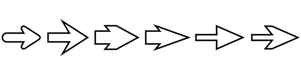 Pointer icon vector set. Arrow illustration sign. direction symbol collection. Route logo. Course mark.