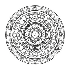 Intricate Mandala A Circular Symphony of Geometric and Floral Motifs