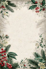 Vintage Christmas Journal Page &ndash; Parchment Notes &mdash; Portrait Layout #249