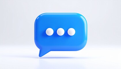 Fototapeta premium A vibrant 3D speech bubble icon represents a happy chat concept on a blue background