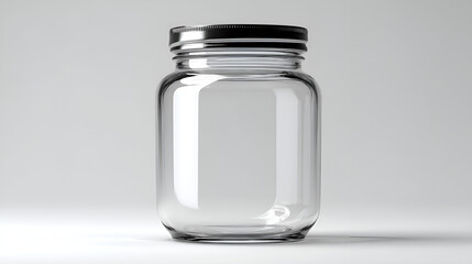 Clean Glass Jar Empty Container Detailed Product Still Life Image. Ai Generated Images