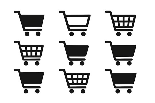 shopping cart icon set