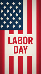 Labor Day celebration featuring American flag and vibrant design