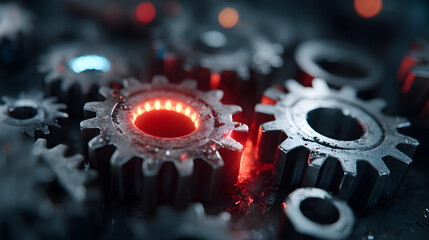 Celebrating labor day with gear mechanisms symbolizing hard work and industry