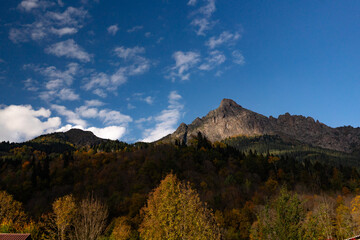 mountain landscape with blue sky