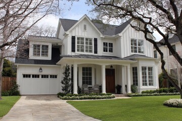 All American Home. Southern Charm meets Modern Elegance in this Pristine Two-Story Contemporary Farmhouse