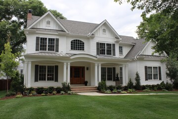 Obraz premium All American Home. Southern Estate with Contemporary Charm and Curb Appeal